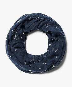 foulard snood imprime etoiles brillantes bleu7373901_1