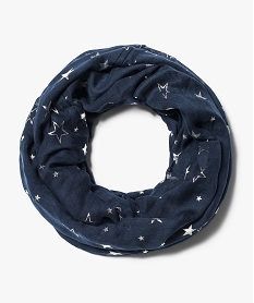 GEMO Foulard snood imprimé étoiles brillantes Bleu