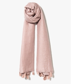 grand foulard paillete a pompons rose7375101_1