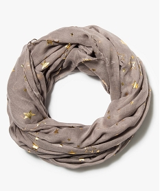 foulard snood imprime etoiles brillantes brun7375701_1