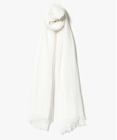 foulard frange effet froisse blanc7376001_1