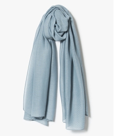 foulard uni paillete en maille gaufree bleu7376801_1