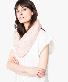 GEMO Foulard snood imprimé hirondelles Rose