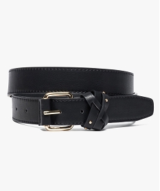 GEMO Ceinture en similicuir avec passant fantaisie Noir