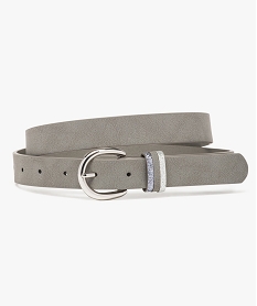 ceinture unie avec passants a paillettes gris7379801_1