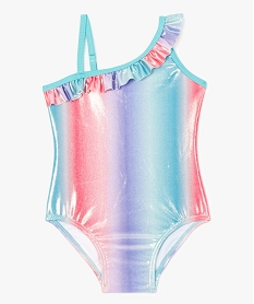 GEMO Maillot de bain une pièce asymétrique et scintillant Multicolore