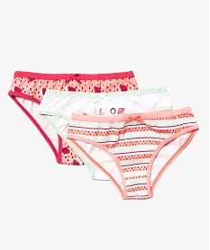 GEMO Lot de 3 slips en coton à motifs Multicolore