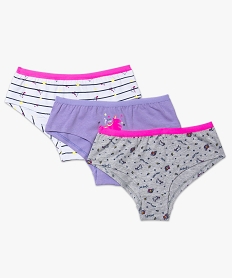 GEMO Lot de 3 shortys stretch motif licorne Multicolore