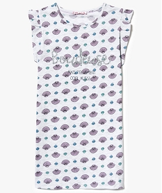 GEMO Chemise de nuit à imprimé coquillage et inscription pailletée kaki fonce