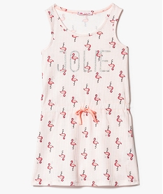 GEMO Chemise de nuit imprimée flamants roses kaki fonce