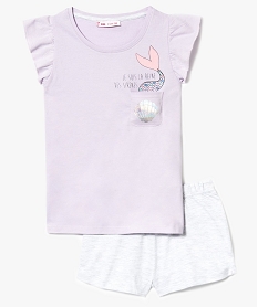 GEMO Pyjashort 2 pièces avec motif sirène violet standard