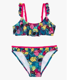 GEMO Maillot de bain 2 pièces à motifs tropicaux Imprimé