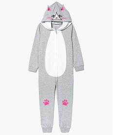 GEMO Combinaison dintérieur bicolore motif chat gris standard