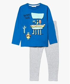 pyjama 2 pieces avec motif hamburger bleu7388301_2