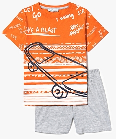 GEMO Pyjashort deux pièces motif skate board Orange