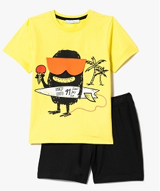 GEMO Pyjashort deux pièces monstre surfeur jaune standard
