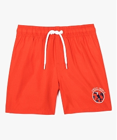 GEMO Short de bain uni avec motif jungle sur la cuisse Orange