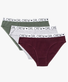 GEMO Lot de 3 slips côtelés en stretch Multicolore