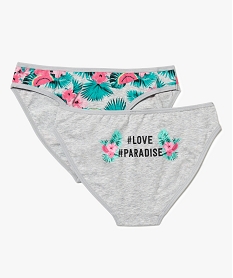 GEMO Lot de 2 slips à motifs fleuris Multicolore