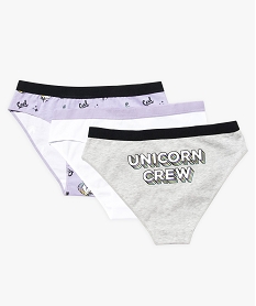 GEMO Lot de 3 slips en coton stretch avec motifs et large élastique à la taille Multicolore