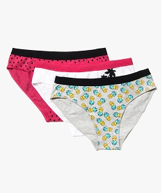 GEMO Lot de 3 slips coton stretch à motifs Multicolore