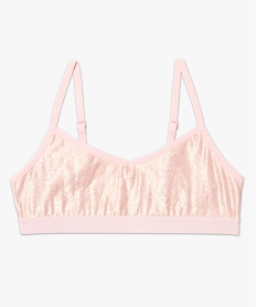 GEMO Brassière pailletée à fines bretelles rose standard
