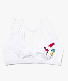 GEMO Brassière avec motifs à fines bretelles entrecroisées Blanc