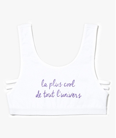 brassiere a larges bretelles avec motif sur lavant blanc7393701_1