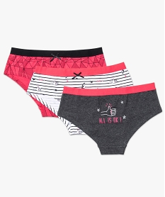 GEMO Lot de 3 shortys stretch imprimés Multicolore