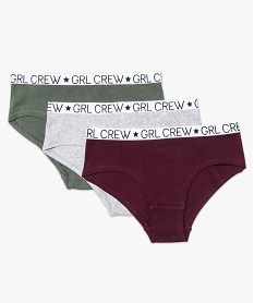 GEMO Lot de 3 shortys à côtes Multicolore