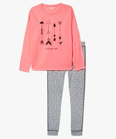 GEMO Pyjama 2 pièces avec motifs flèches rose standard