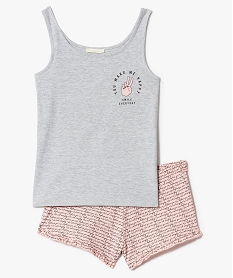 GEMO Pyajshort deux pièces gris et rose gris standard
