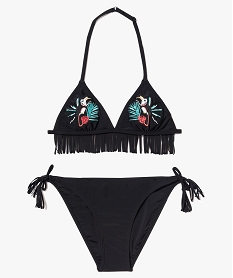 GEMO Maillot de bain 2 pièces à toucans brodés Noir