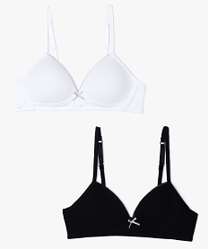 GEMO Soutien-gorge fille paddé avec liseré pailleté (lot de 2) Multicolore