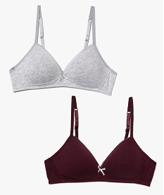 GEMO Soutien-gorge fille paddé avec liseré pailleté (lot de 2) Multicolore