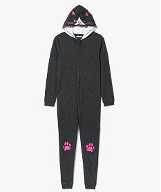 GEMO Combinaison dintérieur motif chat gris standard