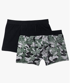 GEMO Lot de 2 boxers en coton stretch Noir