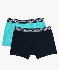 GEMO Lot de 2 boxers en coton stretch marron chine