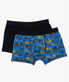 GEMO Lot de 2 boxers uni et imprimé savane Noir