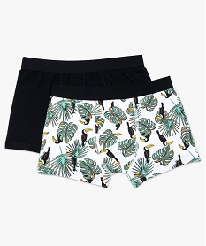 GEMO Lot de 2 boxers uni et motifs toucans orange standard