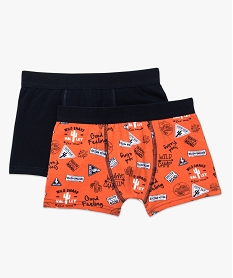 GEMO Lot de 2 boxers en coton stretch avec motifs Gris