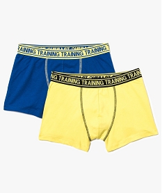 GEMO Lot de 2 boxers unis avec surpiqûres apparentes Multicolore