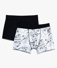 boxer garcon coton stretch motif taches dencre (lot de 2) noir7403201_1