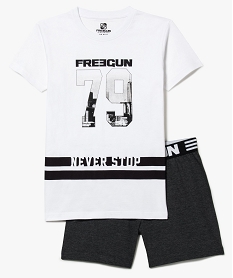 GEMO Pyjashort avec motif urbain sur lavant - Freegun Blanc