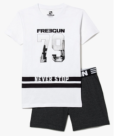 pyjashort avec motif urbain sur lavant - freegun blanc pyjamas7404601_1