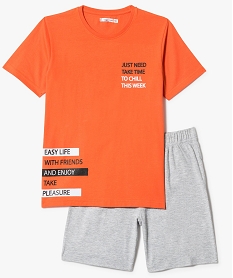 GEMO Pyjashort deux pièces imprimé Orange