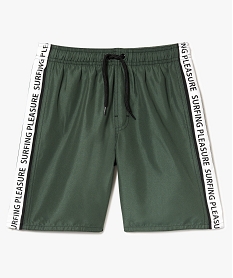 short de bain a surpiqures et cordon contrastants vert7405501_1