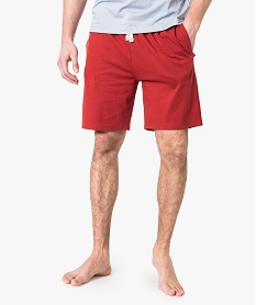 GEMO Short de pyjama 2 poches Rouge