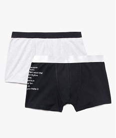 GEMO Lot de 2 boxers stretch thème poésie Gris