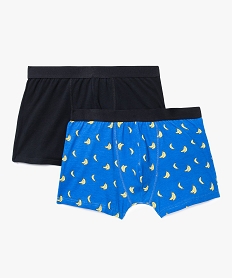 GEMO Lot de 2 boxers stretch motif bananes Noir